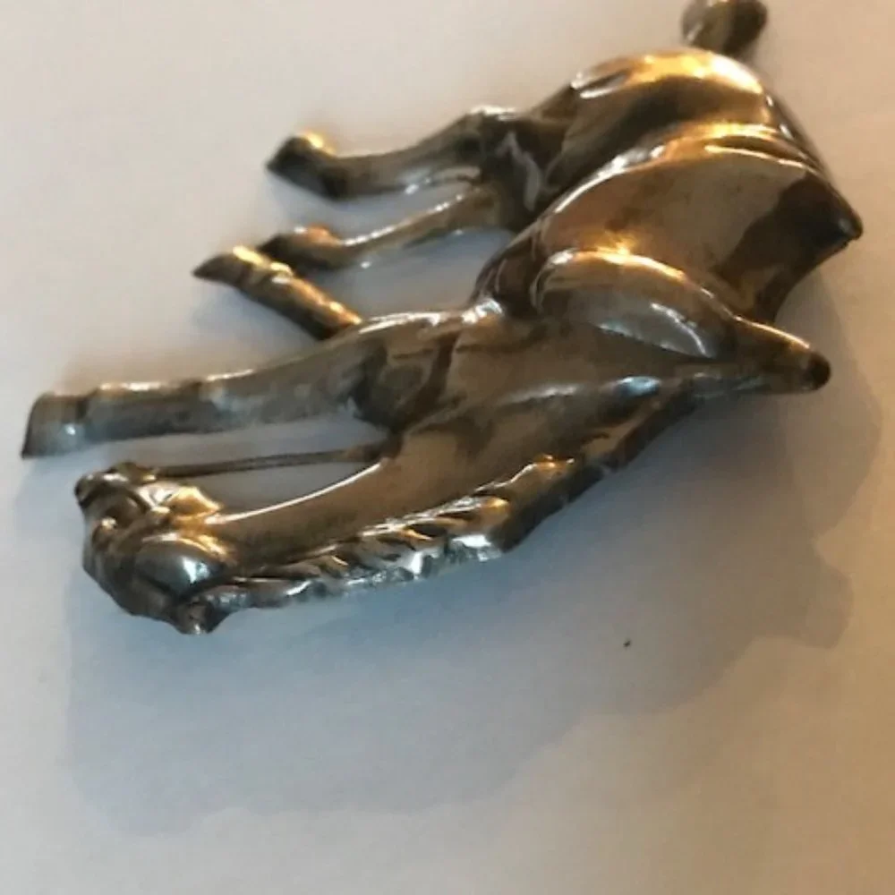 Vintage STERLING SILVER Bucking Horse Pin/Broach Western/Cowgirl